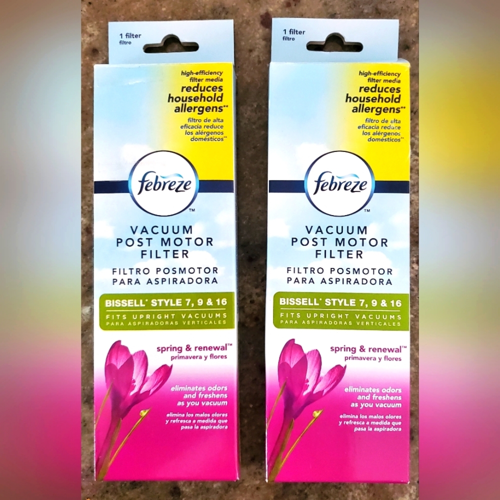 Lot of 2 Febreze Vacuum‎ Filter Bissell Style 7, 9 & 16 Upright Spring Renewal